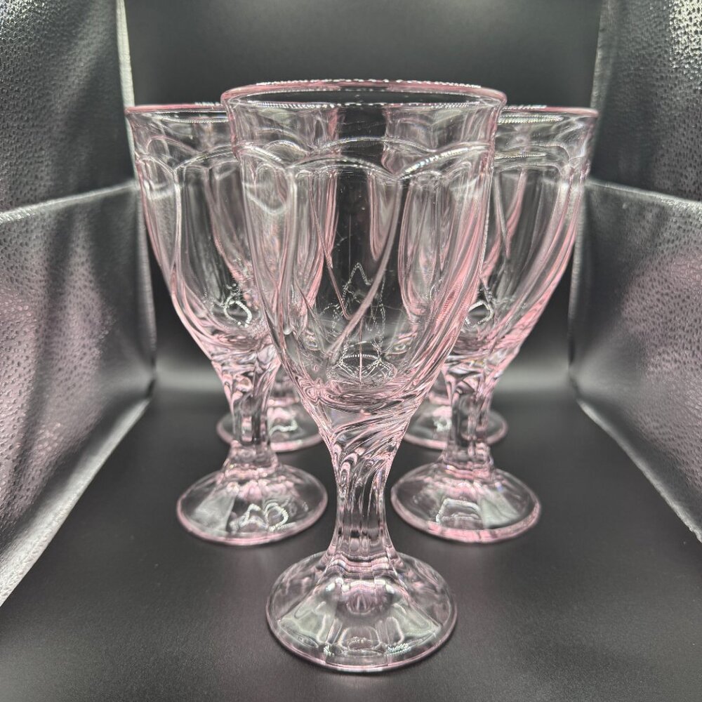 Noritake Sweet Swirl Pink Water Goblets